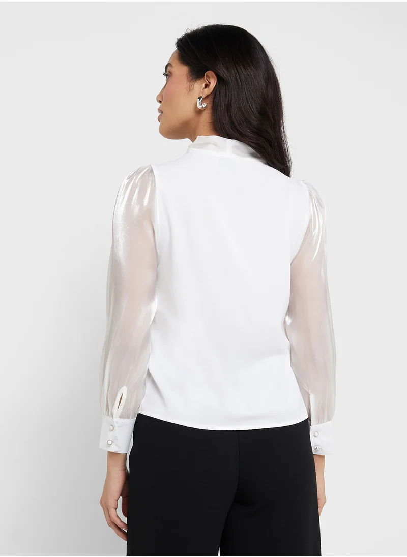 ELLA Blouse With Neck Tie Up