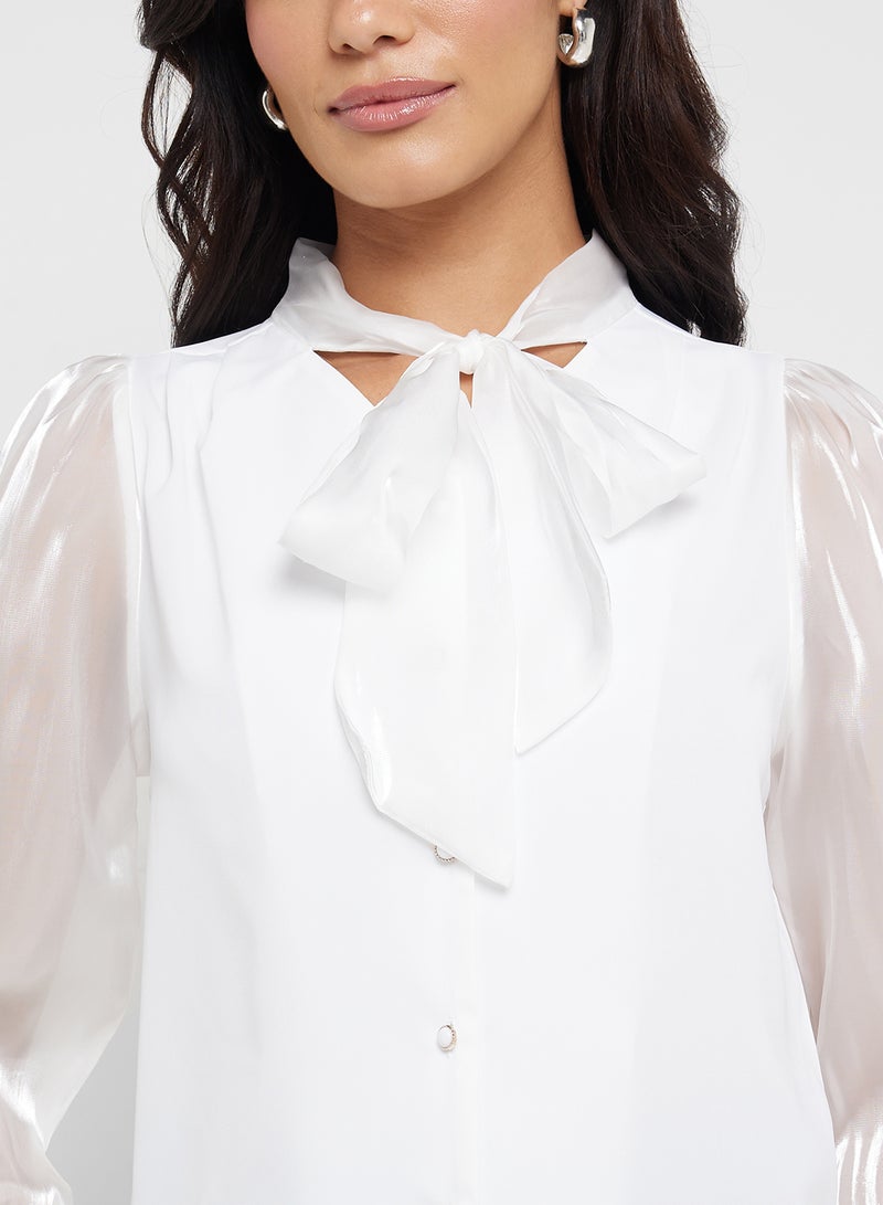 ELLA Blouse With Neck Tie Up  - Image 3