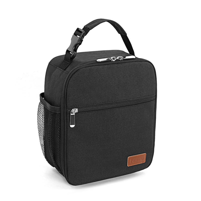 Femuar Lunch Box for Men Women Adults Small Lunch Bag for Office Work Picnic  Reusable Portable Lunchbox Black