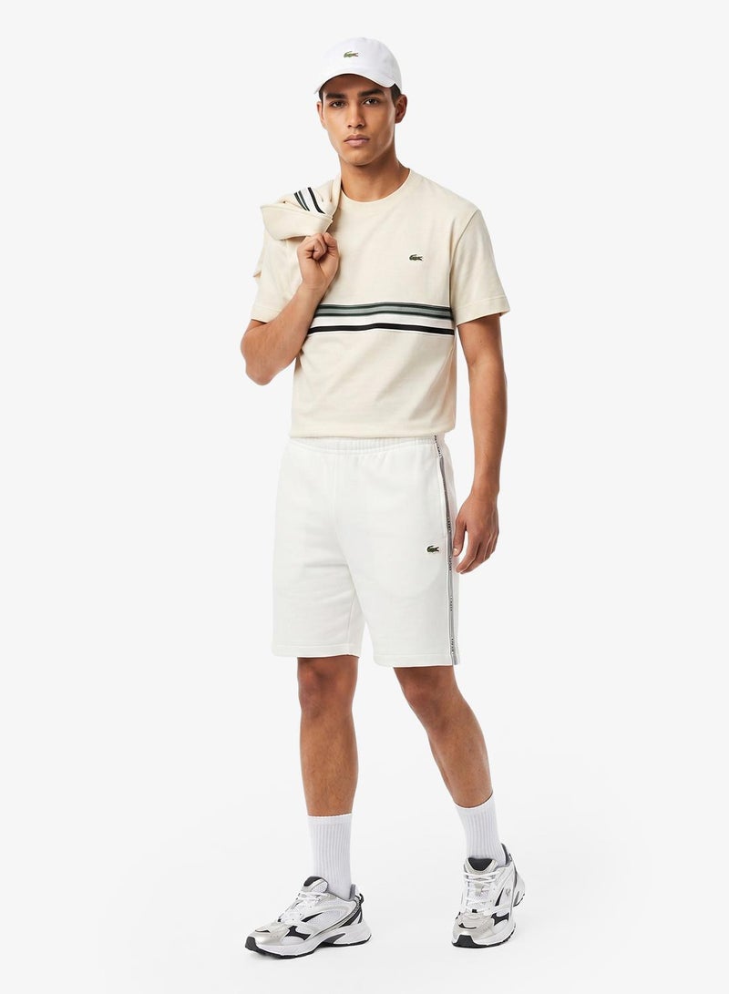 LACOSTE Striped Band Fleece Shorts - Image 4