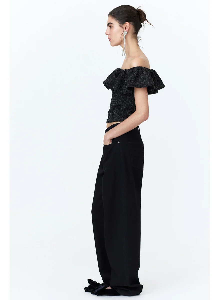 H&M Glittery Off-The-Shoulder Top