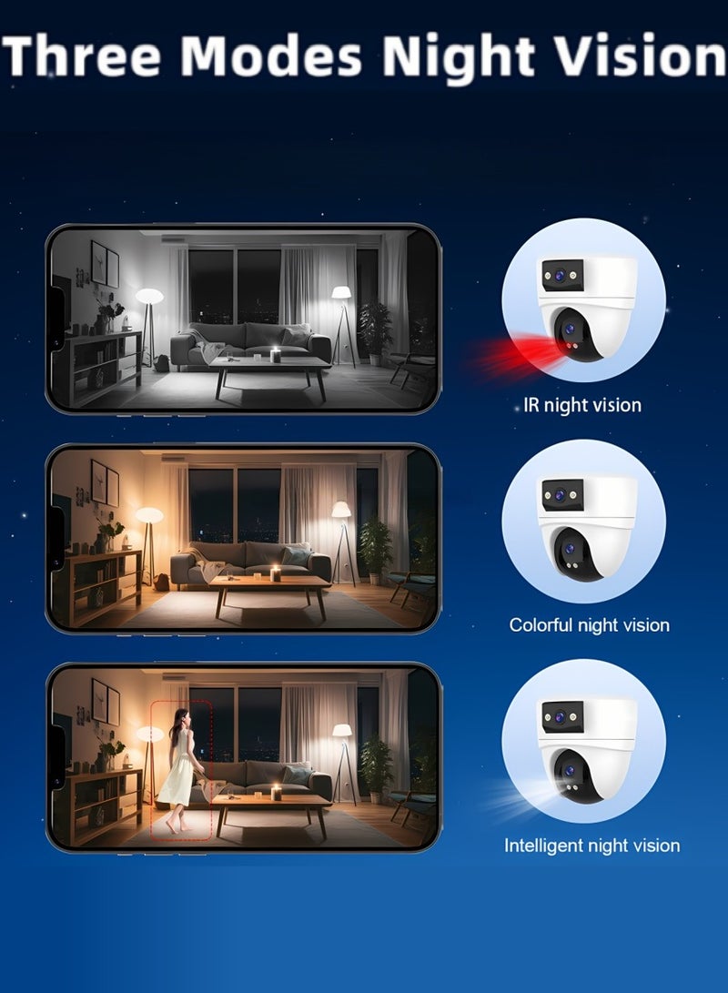 كلوزيلي كاميرا أمان، كاميرا واي فاي، كاميرا بعدستين، كاميرا مراقبة CCTV، كاميرا داخلية/خارجية بزاوية 360°، بدقة 3 ميجابكسل، رؤية ليلية ملونة، وضع الخصوصية، محادثة صوتية ثنائية الاتجاه، اكتشاف ذكي بالذكاء الاصطناعي، تتبع ذكي، كاميرا مراقبة للأطفال (مع بطاقة ذاكرة 64 جيجا) - Image 3