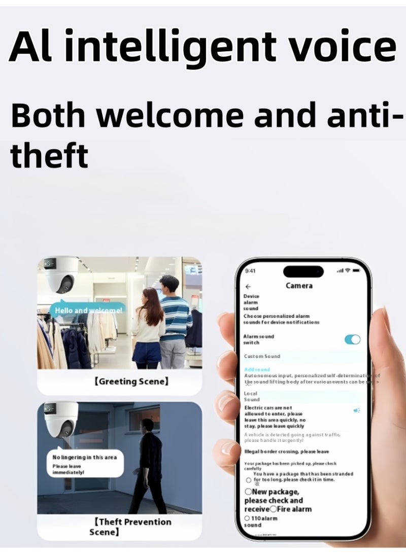 كلوزيلي كاميرا أمان، كاميرا واي فاي، كاميرا بعدستين، كاميرا مراقبة CCTV، كاميرا داخلية/خارجية بزاوية 360°، بدقة 3 ميجابكسل، رؤية ليلية ملونة، وضع الخصوصية، محادثة صوتية ثنائية الاتجاه، اكتشاف ذكي بالذكاء الاصطناعي، تتبع ذكي، كاميرا مراقبة للأطفال (مع بطاقة ذاكرة 64 جيجا) - Image 5