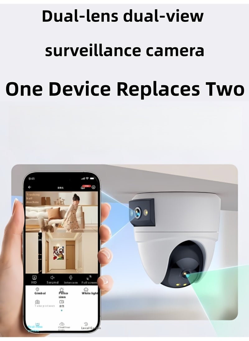 كلوزيلي كاميرا أمان، كاميرا واي فاي، كاميرا بعدستين، كاميرا مراقبة CCTV، كاميرا داخلية/خارجية بزاوية 360°، بدقة 3 ميجابكسل، رؤية ليلية ملونة، وضع الخصوصية، محادثة صوتية ثنائية الاتجاه، اكتشاف ذكي بالذكاء الاصطناعي، تتبع ذكي، كاميرا مراقبة للأطفال (مع بطاقة ذاكرة 64 جيجا) - Image 4