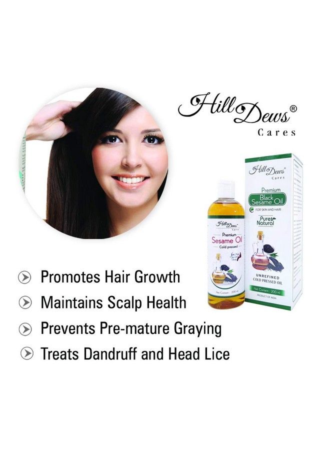 HillDews Sesame Oil 200Ml Unrefined Cold Pressed Carrier Oil For Skin And Hair Free From Paraben Hexane And Mineral Oil - Image 4