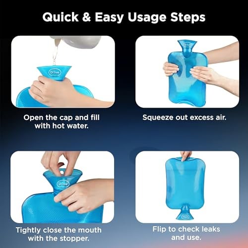 Dr Trust USA 371 Hot Water Bottle for Period Pain Relief, Muscle Cramps, Back Pain, Joint Pain & Winter Warmth BPA-Free PVC Transparent 2L Leak-Proof Hot Water Bag – Pack of 1 - Image 5