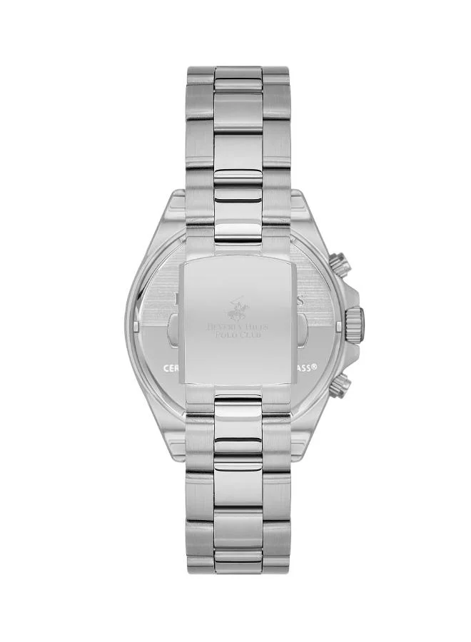 BEVERLY HILLS POLO CLUB BEVERLY HILLS POLO CLUB BP3127X.370 Men's Multi Function Display Watch & Metal Strap Silver