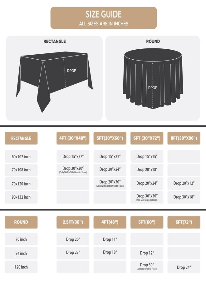 Fitable 8 Pack Round Tablecloths: Stain Resistant Wrinkle Free Circle Table Clothes, Washable Reusable Polyester Table Covers for Wedding Party Birthday Banquet Reception(Ivory, 84 Inch) - Image 4
