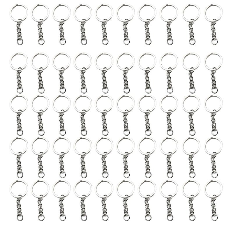 Generic Metal Split Ring Set of 50 Piece Durable Versatile for DIY Crafts Keychains More  - Image 1