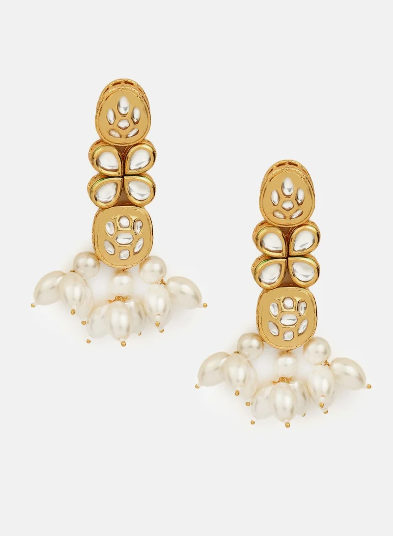 Priyaasi Floral Pearl-Studded  Beaded Elegant Pattern Jewellery Set