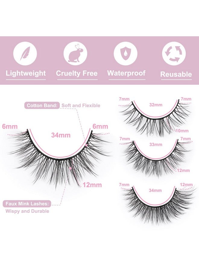 Kiromiro False Eyelashes Natural Look Fluffy Mink Lashes 4 Styles Wispy Natural Lashes 3D Strip Eye Lashes Pack By Kiromiro - Image 3
