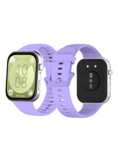 Generic Silicone Strap Compatible with Huawei Watch Fit 3, Adjustable Silicone Sport Watch Band Replacement Wristband for Men Women (Purple)  - Image 2