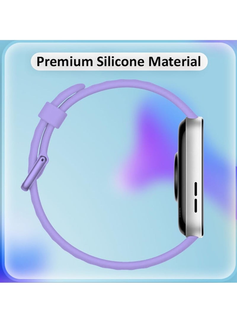 ACLIX Silicone Strap Compatible with Huawei Watch Fit 3, Adjustable Silicone Sport Watch Band Replacement Wristband for Men Women (Purple) - Image 5