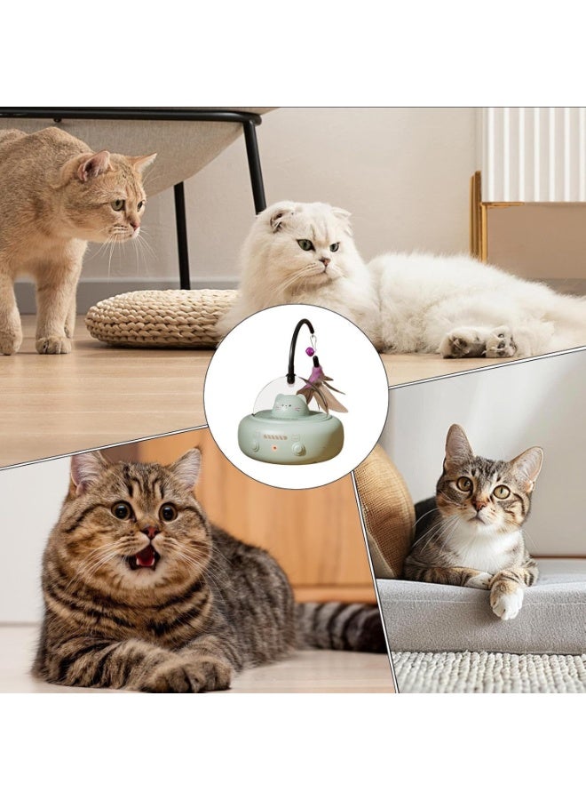 🚗 Smart Interactive Cat Toy with Wheels + Laser & Feather – 360° Random Movement Fun - Image 5