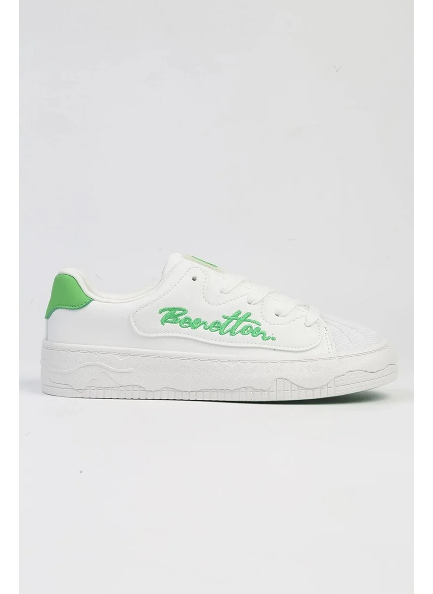 Benetton Platform White-Green Women's Shoes BNI-10102