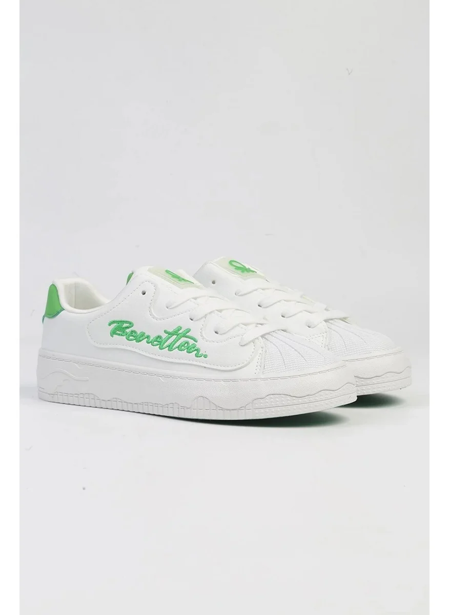 Benetton Platform White-Green Women's Shoes BNI-10102