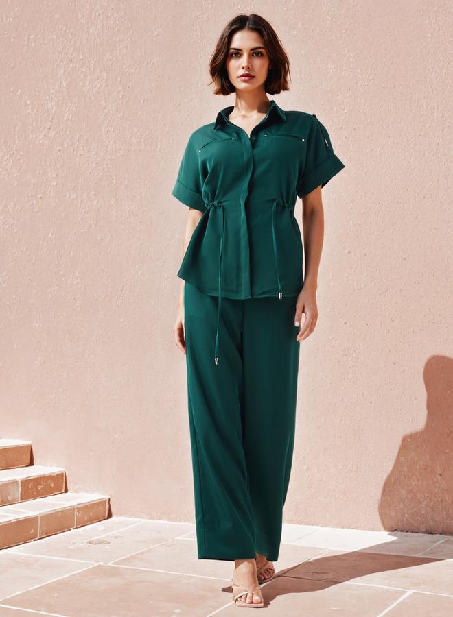 ايكونيك قميص ياقة كلاسيكي بقصة عادية بتفاصيل ربط - Image 2