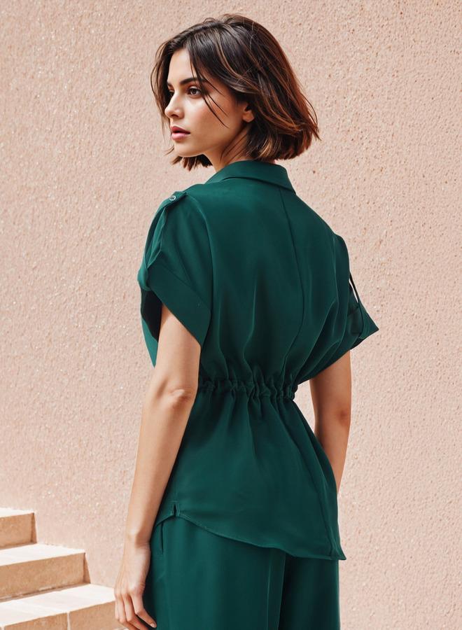 ايكونيك قميص ياقة كلاسيكي بقصة عادية بتفاصيل ربط - Image 3