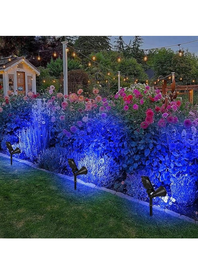 MODI Pack of 4 Solar Spike Light - 2W, SMD LED Blue Light | Outdoor LED Landscape Light Waterproof | Spotlight with Spiked Stand for Garden, Lawn, Backyard (Blue)  - Image 4