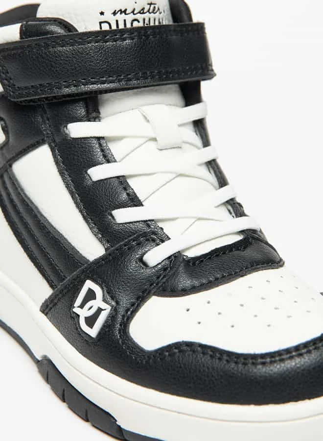 Mister Duchini Boys' Panelled Sneakers with Hook and Loop Closure