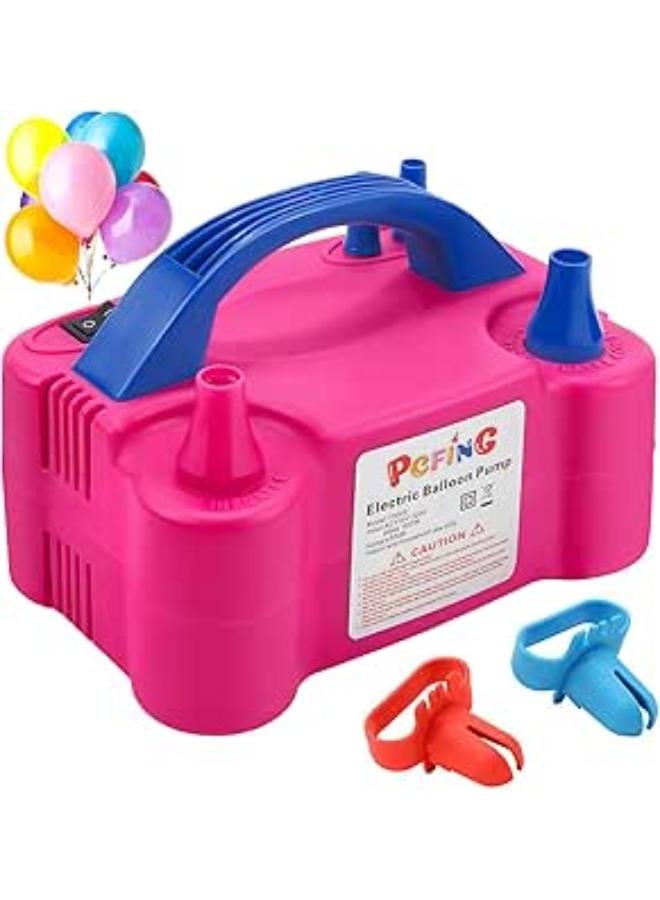 مضخة بالونات كهربائية محمولة من PCFING مزودة بأداة ربط البالونات وفوهة مزدوجة