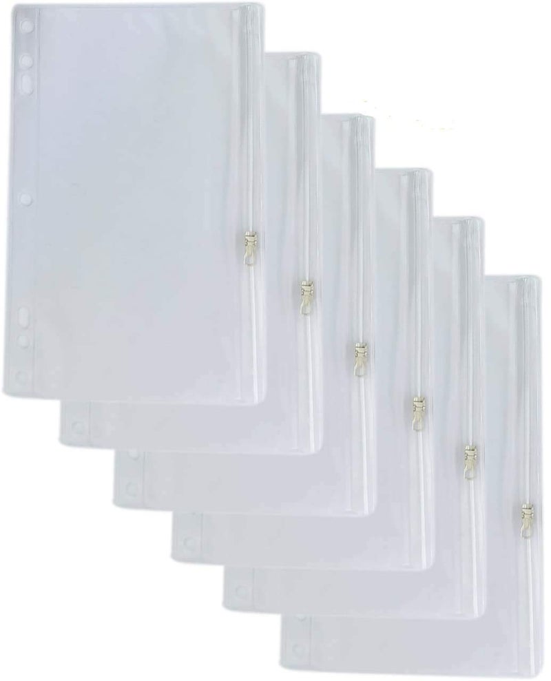 Positive Art Vinyl Ring Binder Pockets 9 x 6 Inches Fits All Standard Ring Binders Zip Closure to Secure Your Belongings 12Pack