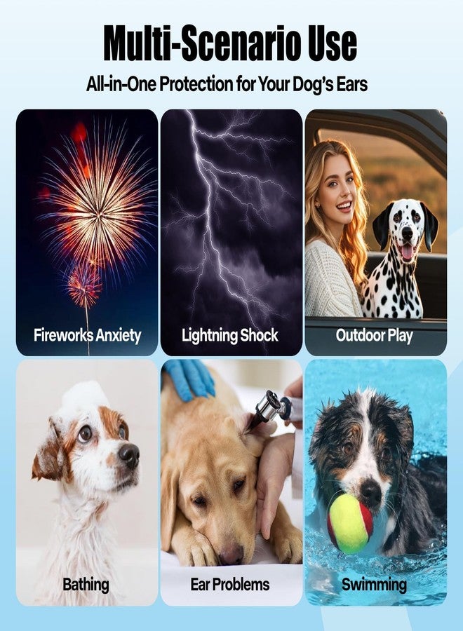 AOOLMOL Dog Ear Muffs Wrap for Hematoma, Bathing, Drying, Swimming & Noise Anxiety Relief- Elastic Waterproof Ear Protection with Calming Hoodie Design for Grooming - Image 5