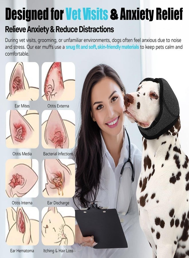 AOOLMOL Dog Ear Muffs Wrap for Hematoma, Bathing, Drying, Swimming & Noise Anxiety Relief- Elastic Waterproof Ear Protection with Calming Hoodie Design for Grooming - Image 4