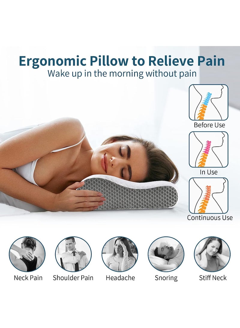 TANGBLIB Medical Memory Foam Pillow a  From German materials- Size 60*40 cm (Large Size) neck pillow Support Spine, Neck Pain and Prevent Snoring - Give You Better Sleep  - Image 2