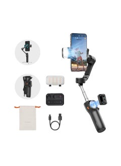 hohem Hohem iSteady X3 3-axis Palm Foldable Smartphone Gimbal with built in extendable selfie rod, detachable remote controller and Ai Tracking (Black)  - Image 1