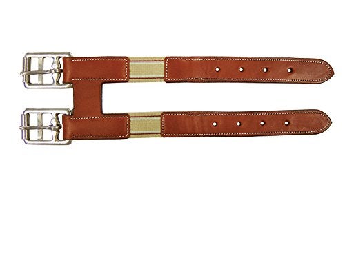 Paris Tack English Leather Elastic Girth Extender with Stainless Steel Roller Buckles and Double Layer Elastic. 1 Year Warranty. - Image 2