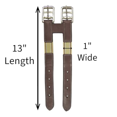 Paris Tack English Leather Elastic Girth Extender with Stainless Steel Roller Buckles and Double Layer Elastic. 1 Year Warranty. - Image 3