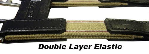Paris Tack English Leather Elastic Girth Extender with Stainless Steel Roller Buckles and Double Layer Elastic. 1 Year Warranty. - Image 4
