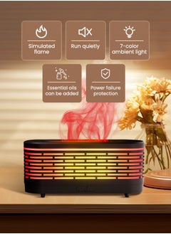 Necomi Essential Oil Diffuser ,Flame Diffuser Humidifier for Essential Oils,7 Color Variations,Home Office Bedroom Aromatherapy Diffuser,Black  - Image 4