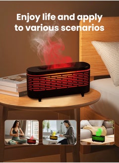 Necomi Essential Oil Diffuser ,Flame Diffuser Humidifier for Essential Oils,7 Color Variations,Home Office Bedroom Aromatherapy Diffuser,Black  - Image 5