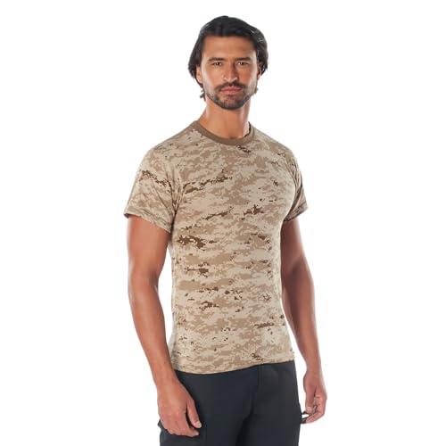 Rothco Digital Camo T-Shirt – Short Sleeve Crew Neck Base Layer Tee Shirt, Desert Digital Camo, S - Image 1
