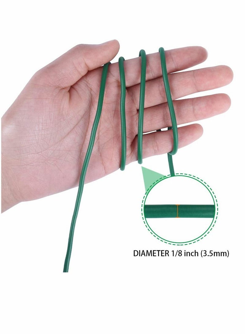 Loquat Garden Wire Ties Soft Iron Wire Fixed Wire Plant Soft Tie Bonsai Stereotypes Tie 3.5mm 52 Feet Soft Green Plant Training Wires for Tomato Plants, Climbing Roses, Vines, and Cucumbers (2PCS X 26 Feet) - Image 2