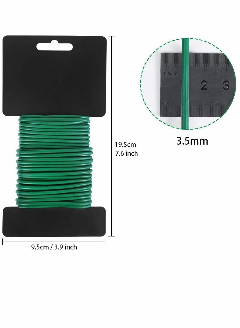 Loquat Garden Wire Ties Soft Iron Wire Fixed Wire Plant Soft Tie Bonsai Stereotypes Tie 3.5mm 52 Feet Soft Green Plant Training Wires for Tomato Plants, Climbing Roses, Vines, and Cucumbers (2PCS X 26 Feet) - Image 4