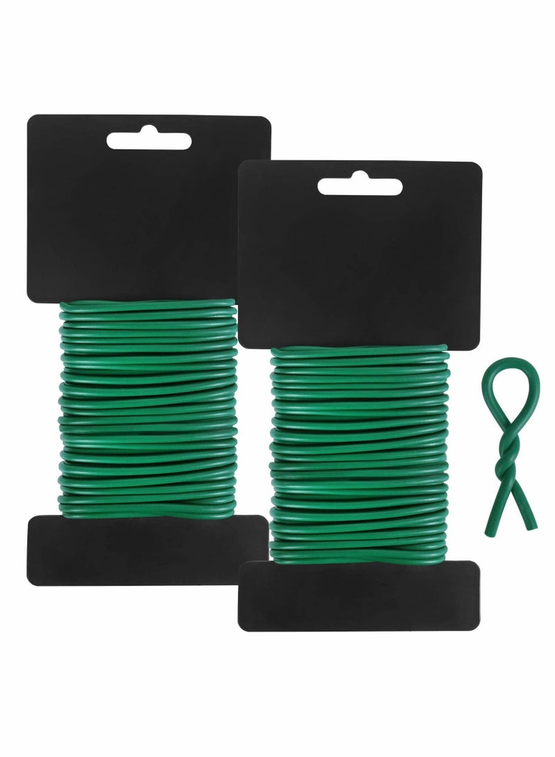 Loquat Garden Wire Ties Soft Iron Wire Fixed Wire Plant Soft Tie Bonsai Stereotypes Tie 3.5mm 52 Feet Soft Green Plant Training Wires for Tomato Plants, Climbing Roses, Vines, and Cucumbers (2PCS X 26 Feet) - Image 1