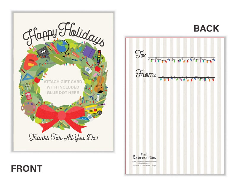 Tiny Expressions Christmas Gift Card Holders for Teachers and School Staff (4 Holiday Gift Card Holders) - Image 4