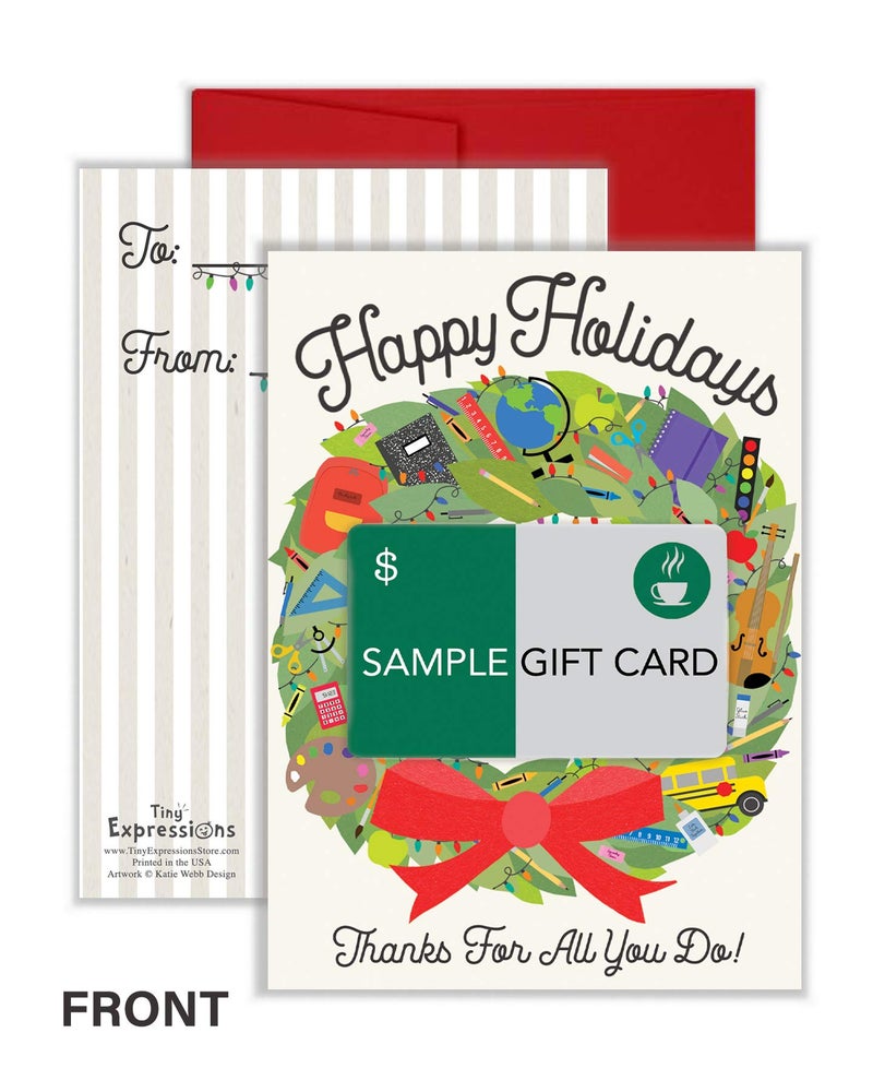 Tiny Expressions Christmas Gift Card Holders for Teachers and School Staff (4 Holiday Gift Card Holders) - Image 2