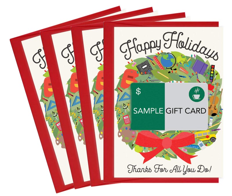 Tiny Expressions Christmas Gift Card Holders for Teachers and School Staff (4 Holiday Gift Card Holders) - Image 1