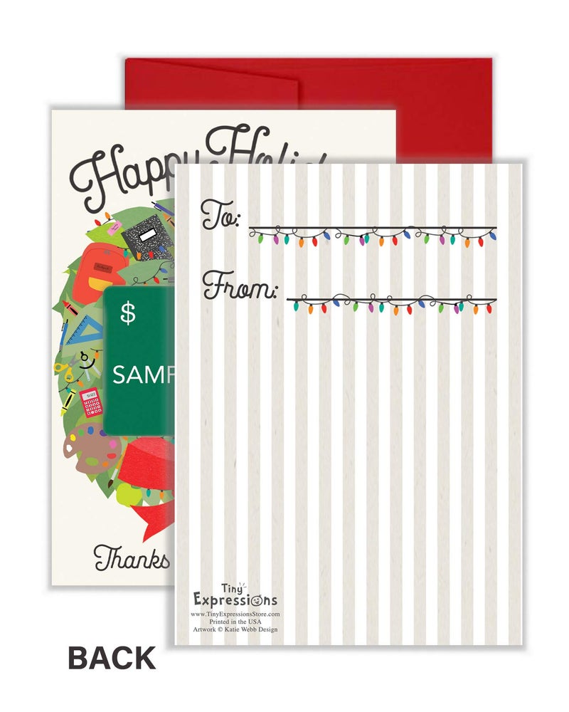 Tiny Expressions Christmas Gift Card Holders for Teachers and School Staff (4 Holiday Gift Card Holders) - Image 3