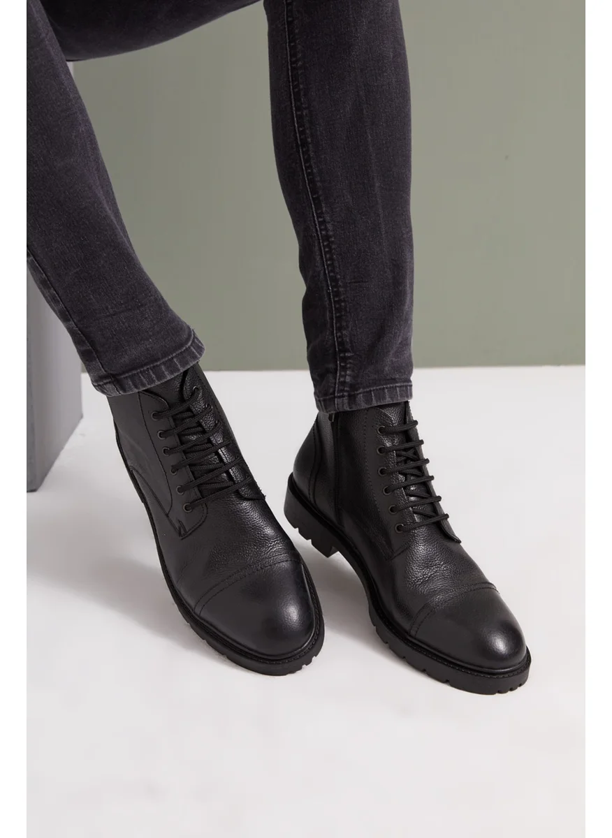 Ziya Men's Genuine Leather Boots 113447 307 Black