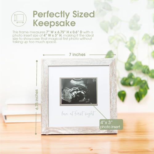 a baby cherry - Love at First Sight Sonogram Picture Frame | Ultrasound Keepsake Photo Frame | Baby Announcement Photo Frame | Nursery & Home Decor | 4” x 3” Photo Insert | Holiday Baby Gift - Image 2