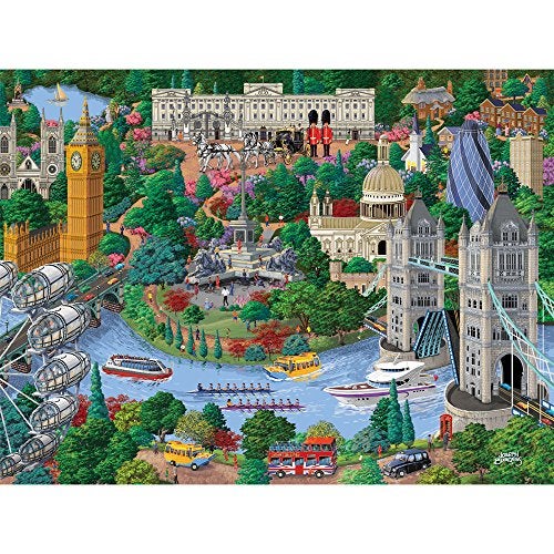 Bits and Pieces – London City View Jigsaw Puzzle for Adults – England Cityscape by Artist Joseph Burgess – Random Cut Puzzle (1000 Piece Puzzle 20" x 27") - Image 2