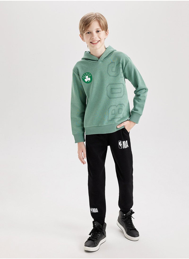 DeFacto Green Nba Boston Celtics Regular Fit Crew Neck Back Printed Thick Sweatshirt  - Image 3