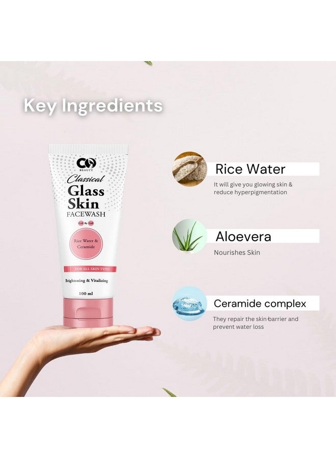 CO Beauty Rice & Ceramide Korean Glass Skin Face Wash | For Dry, Sensitive & Combination Skin Types | Improves Skin Barrier | No Paraben, Sls | 100Ml | Pack Of 2 - Image 3