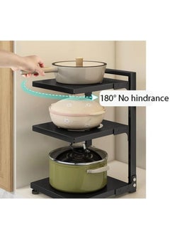 TYCOM Tycom Pots and Pans Organizer for Cabinet,Kitchen Organizer and Storage Rack,Space Saving Stand with Adjustable Dividers,5 Layer Double Sided With Panel Black.  - Image 4