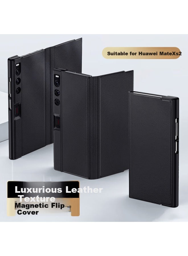 Sidefu Phone Case For Huawei Mate Xs2, Foldable Screen Protective Cover For Huawei Mate Xs2 And Huawei Xs2 Collector's Edition, Flip-style Full Protection Shockproof Leather Case For Men - Black